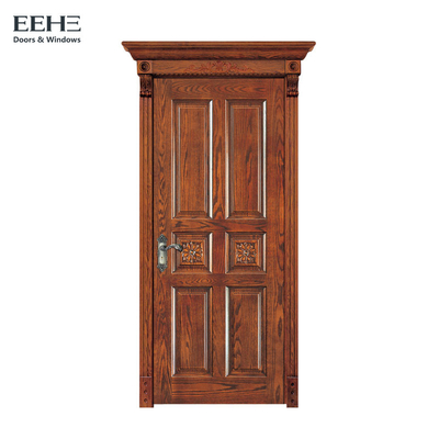 ประตูห้องทำจากไม้ Solid Wood Wood / 100% 6 แผงประตูไม้ด้านใน